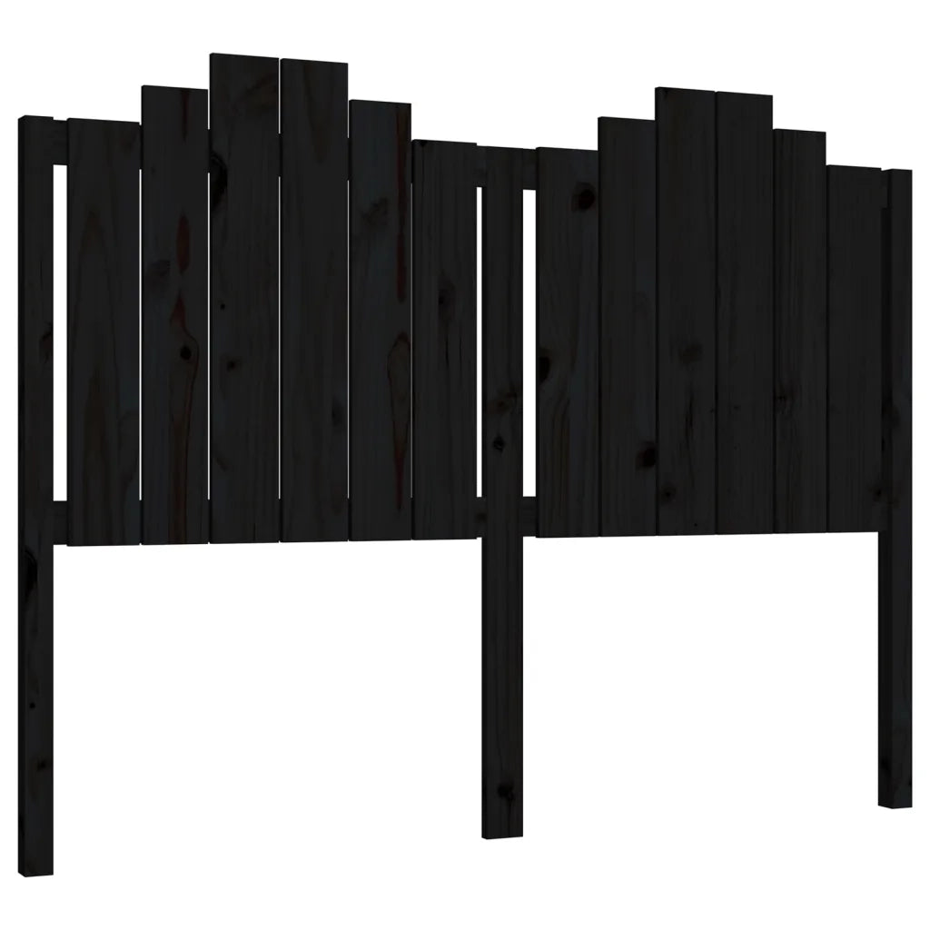 Testiera per Letto-Testata-Testiera Decorativa Nera 146x4x110 cm Legno Massello di Pino