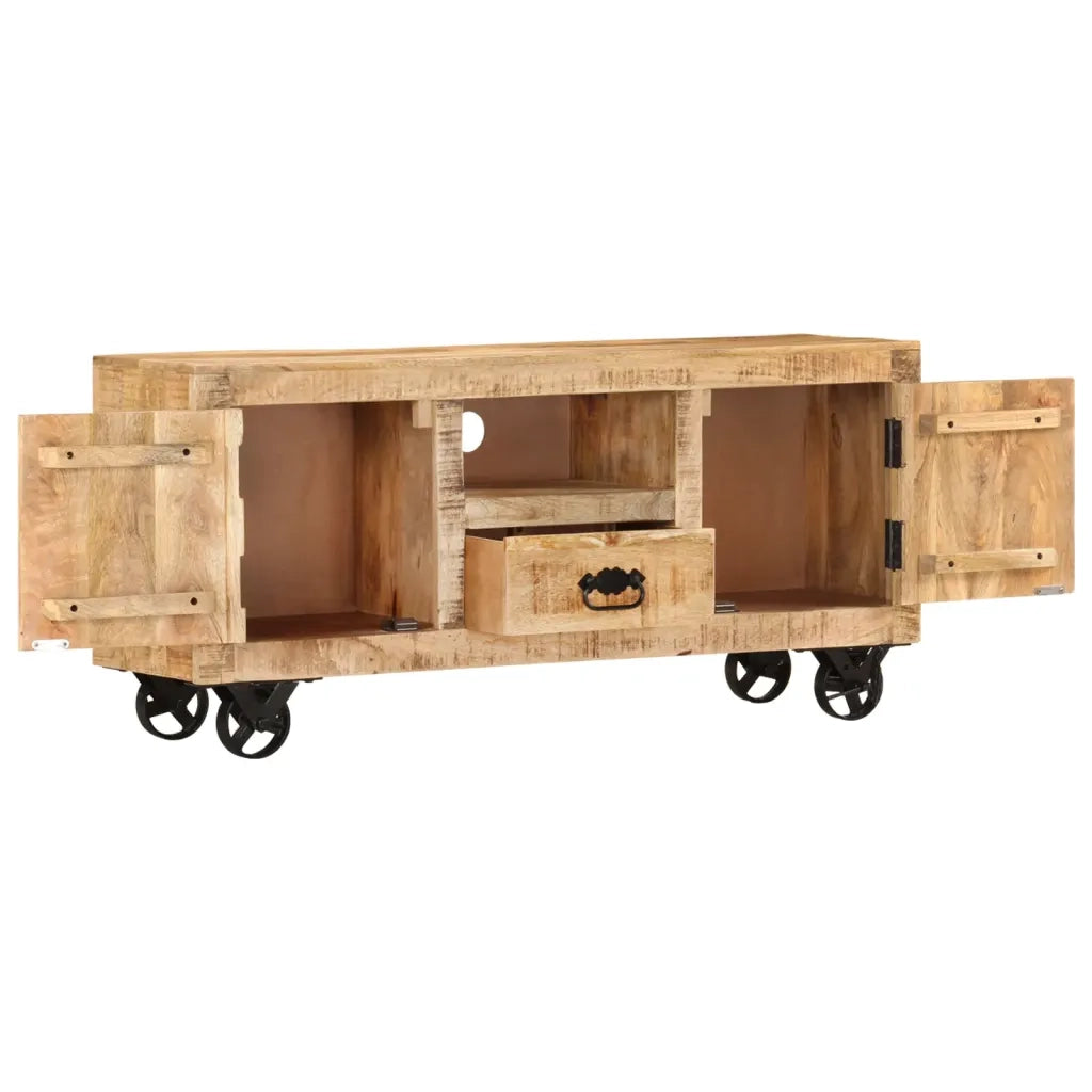 Mobile Porta TV in Legno Grezzo di Mango 110x30x50 cm cod mxl 9311