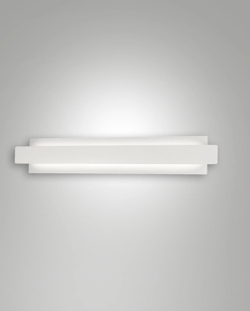 Regolo Lampada da Parete LED Integrato 21W 2150lm 3000K Metallo e Vetro Colore Bianco Design Moderno Dimmerabile a Taglio di Fase IP20 Classe 1