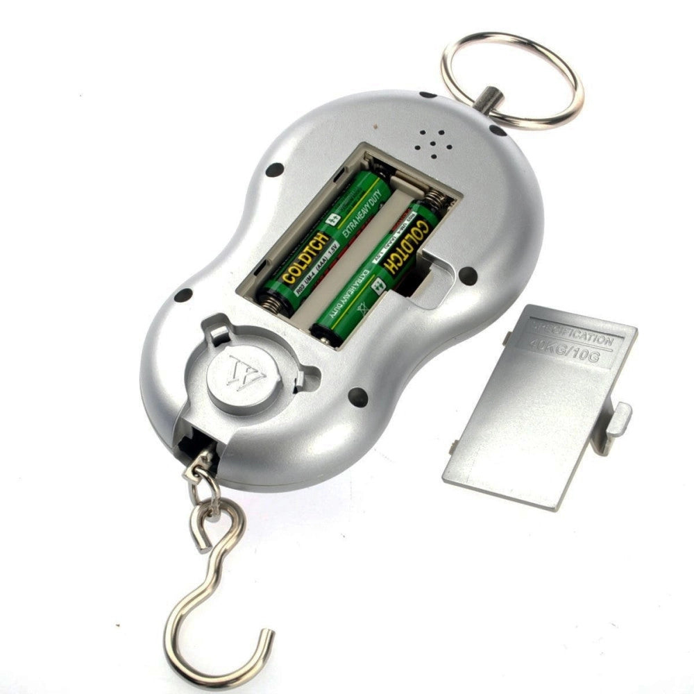 Trade Shop - Bilancia Portatile Elettronica Per Pesca Caccia 40 Kg Con Gancio Pesca Caccia -