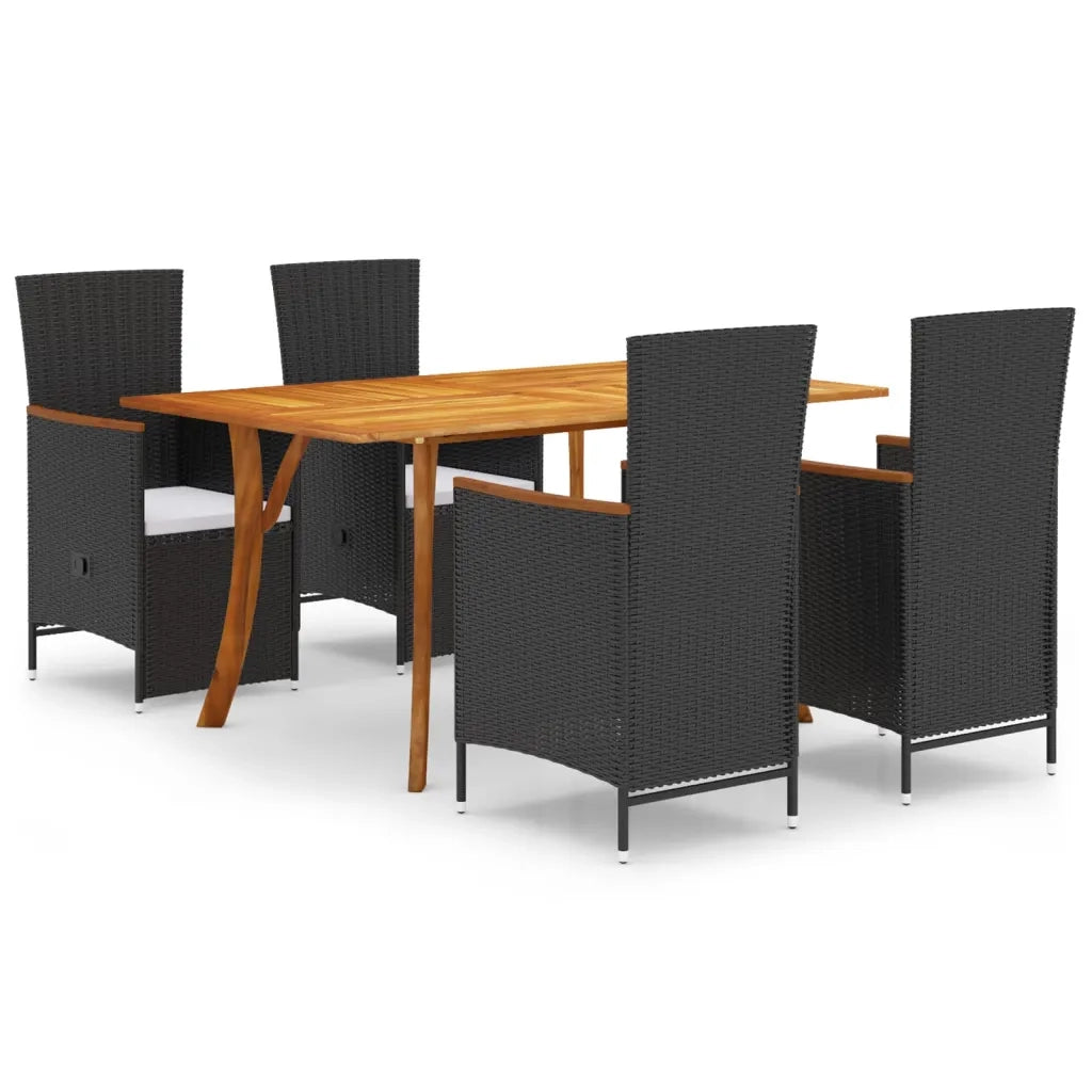 Set Mobili da Pranzo per Giardino 5 pz Nero cod mxl 46027