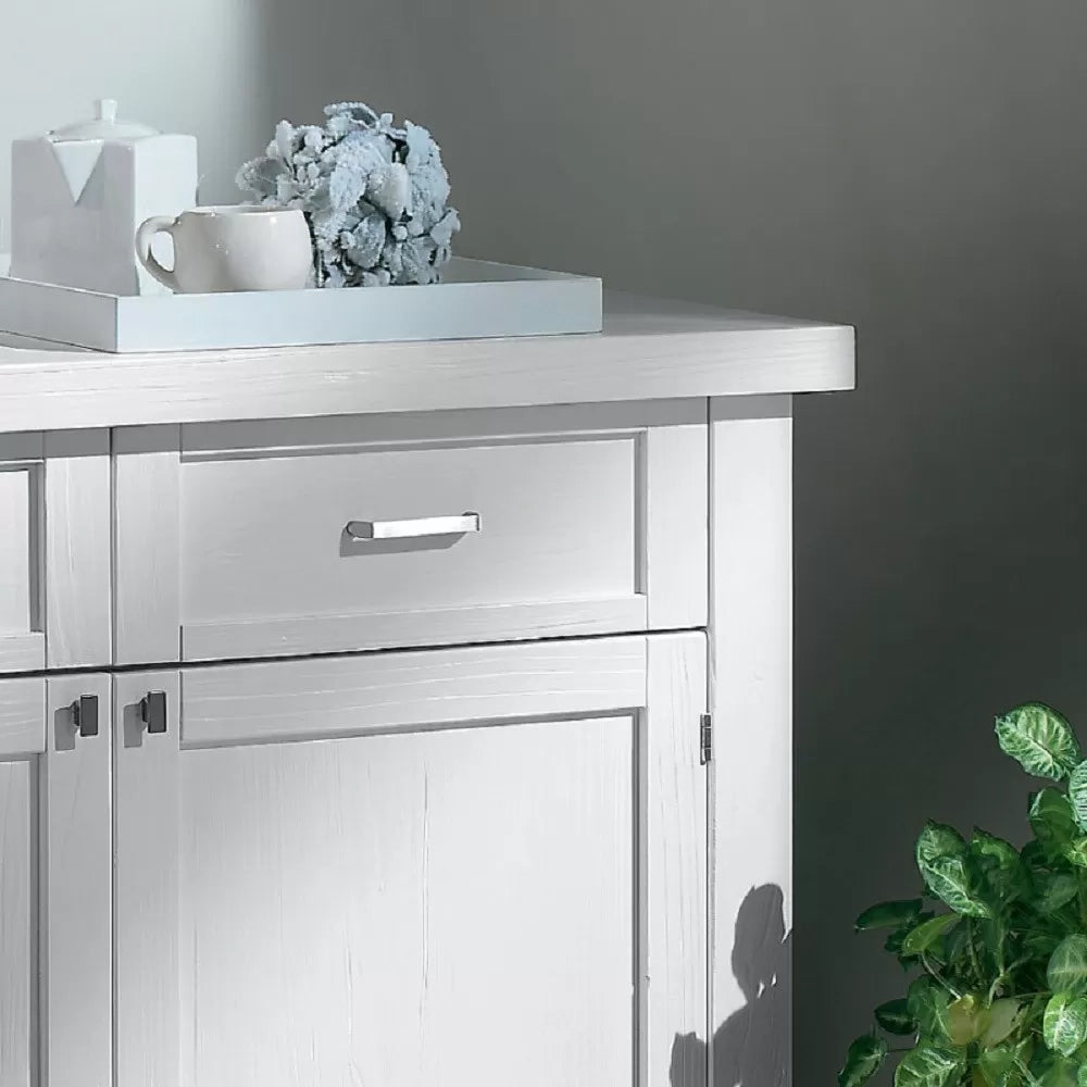 Madia credenza in legno massello 2 ante laccato bianco l.120 p.45 h.83 - Mobili 2G
