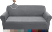 Telaio antiscivolo estensibile per cani e gatti - 4 stagioni - Jacquard - 3 posti - Grigio chiaro - Con cuscino elastico