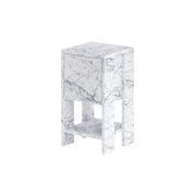 Comodino in legno "Ema" 30 x 30 x 55 cm - marmo di Carrara