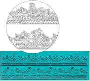 Fondantiere per decorare, altezza 2mm, design top, ideale per creare bordi in ottica, strumento per modellare fondant, design 43, 30cm x 10cm