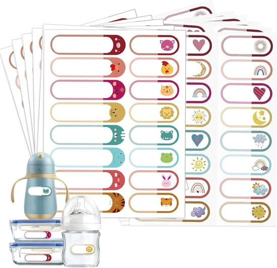 Etichette per nome di bambino acqua resistente - Set da 12 pezzi