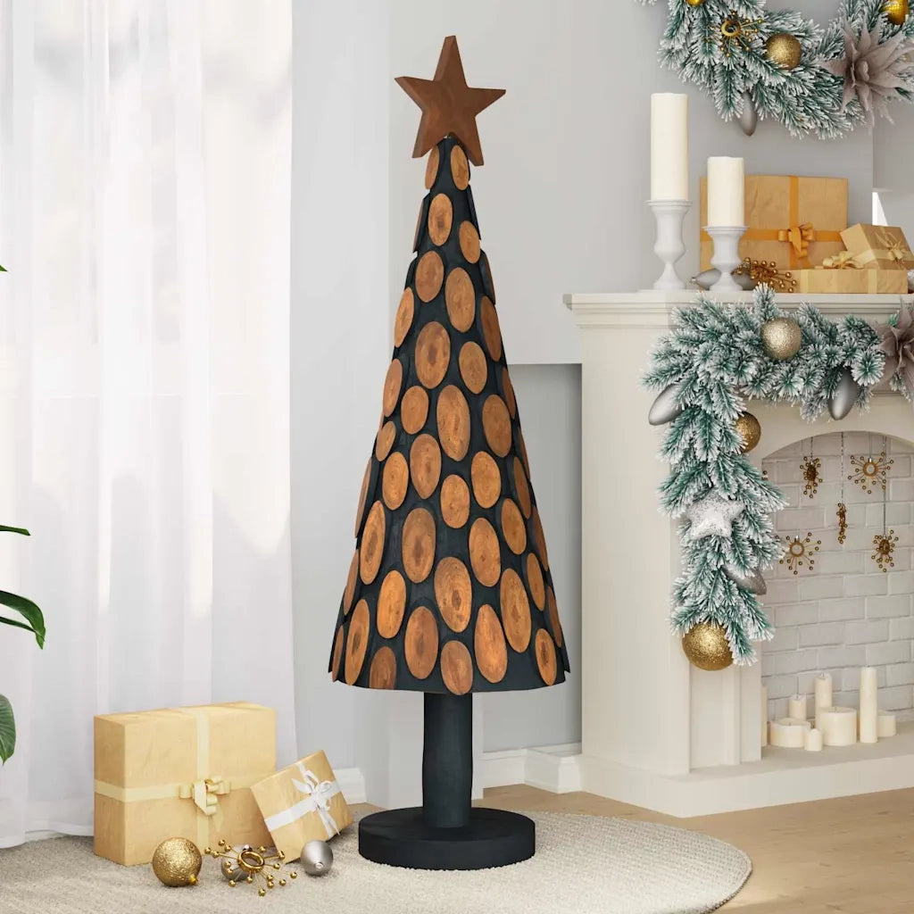 Albero di Natale | Decorazioni natalizie Marrone 149 cm Legno massello di teak