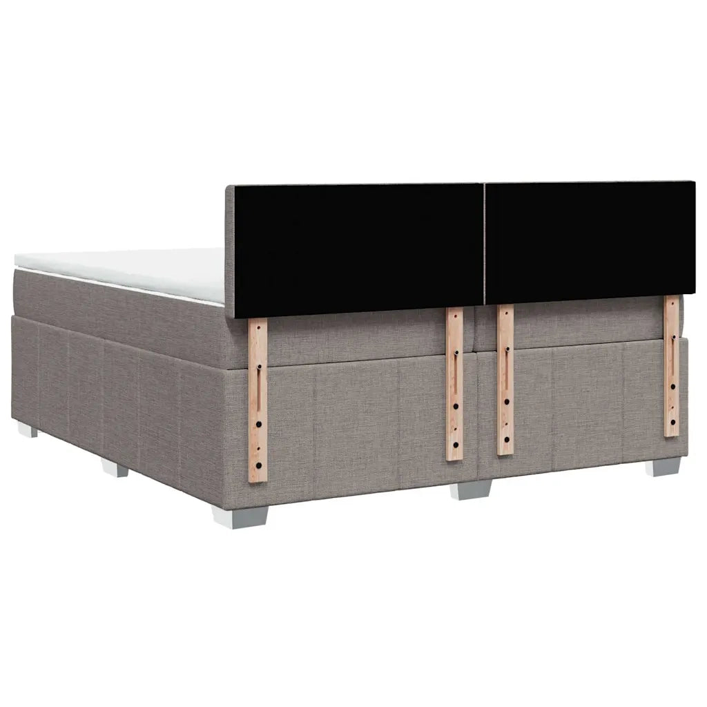 Giroletto a Molle con Materasso Tortora 200x200 cm in Tessuto 3287193