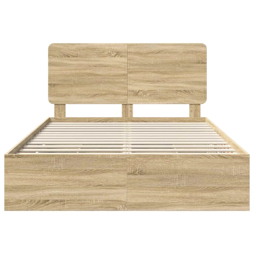 Struttura del letto con cassetto Rovere Sonoma 140 x 190 cm 3412597