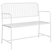 Panchina da Giardino | Panca da Giardino Bianco Puro 103,5 x 51,5 x 90 cm Acciaio