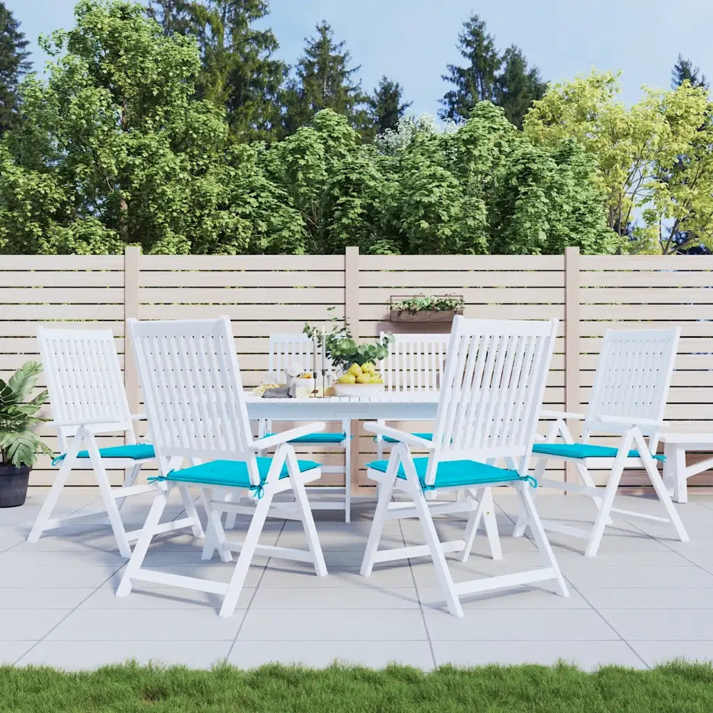 Cuscini per Sedia 6 pz Turchese 40x40x4 cm in Tessuto