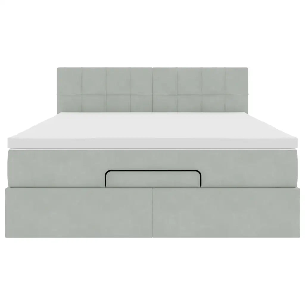 Struttura Letto Pouf con Materasso 140x190 cm Velluto