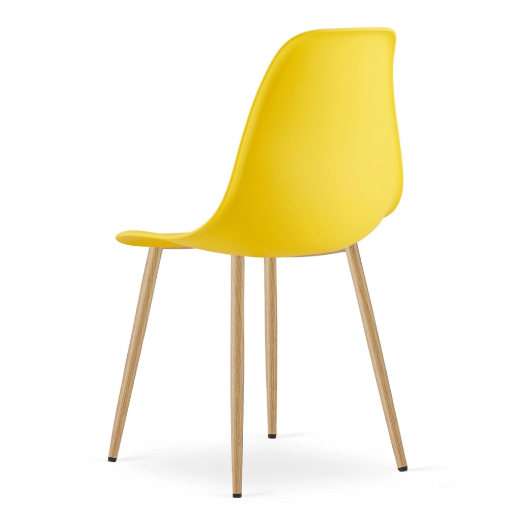 Set di 2 sedie Wat gialle con gambe effetto legno