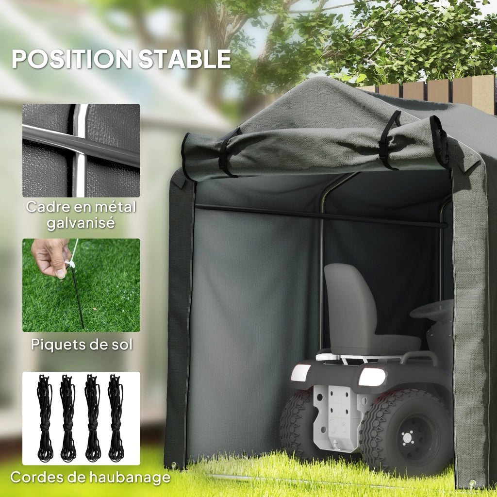 Capanno da giardino ¨C zephmum ¨C grigio scuro metallo 200x160x165 cm