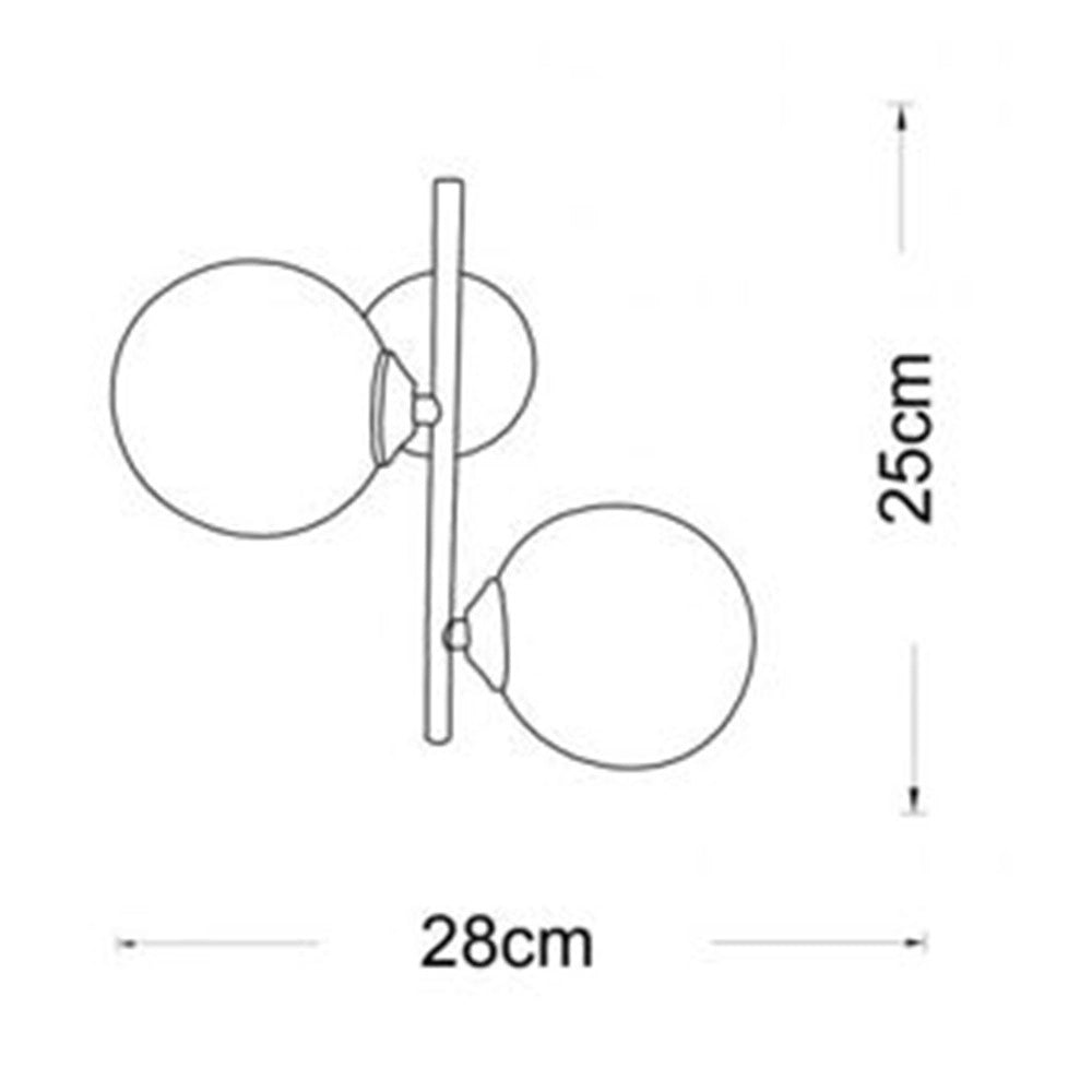 Trade Shop - Applique Da Parete Lampada Da Muro In Metallo Bronzo Con 2 Sfere Attacco G9 Ip20 Aq42 -
