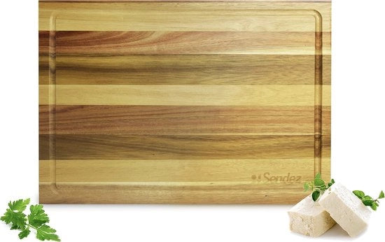 Pannello di taglio in legno di acacia con manico - 40x30 cm