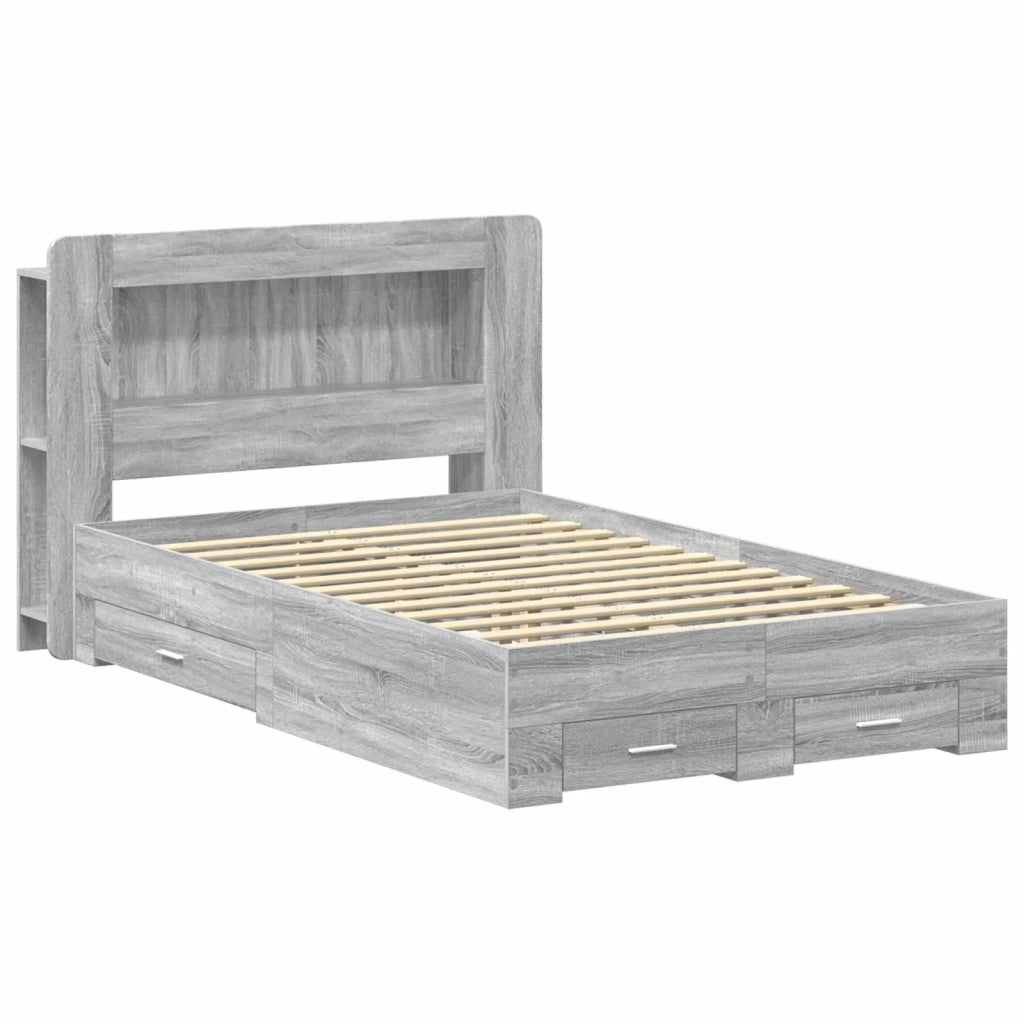 Telaio del letto con storage Sonoma grigio 120 x 190 cm 3433841