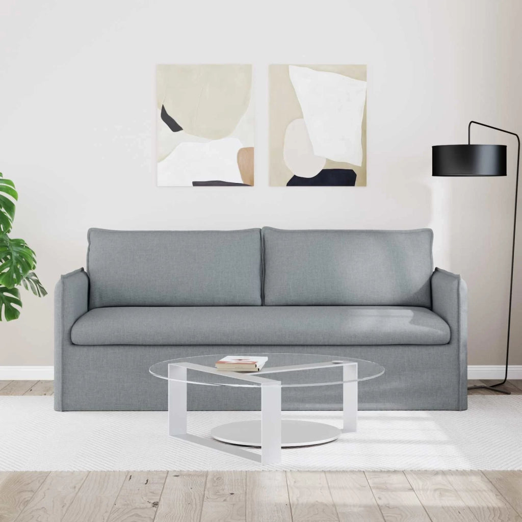 Divano Grigio chiaro 196 x 82 x 85 cm Tessuto