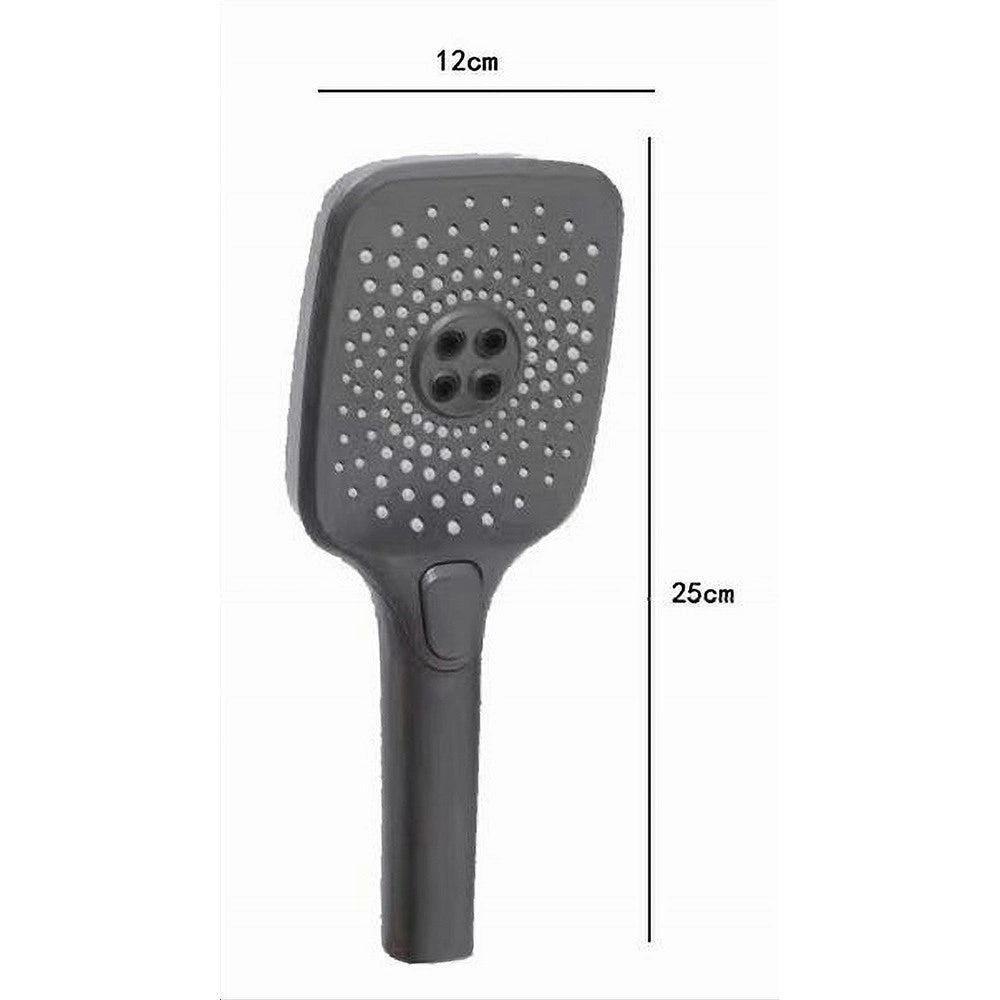 Trade Shop - Doccetta Regolabile Con Pulsante Testa Grande Doccia Quadrata Bagno 12x25cm 87130 -