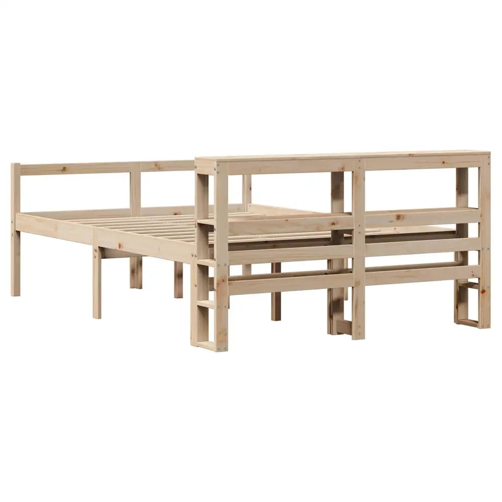 Letto per Anziani con Testiera 120x190 cm Legno Massello Pino