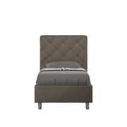 Letto Singolo 80x210 cm con Rete e Contenitore Priya Cappuccino