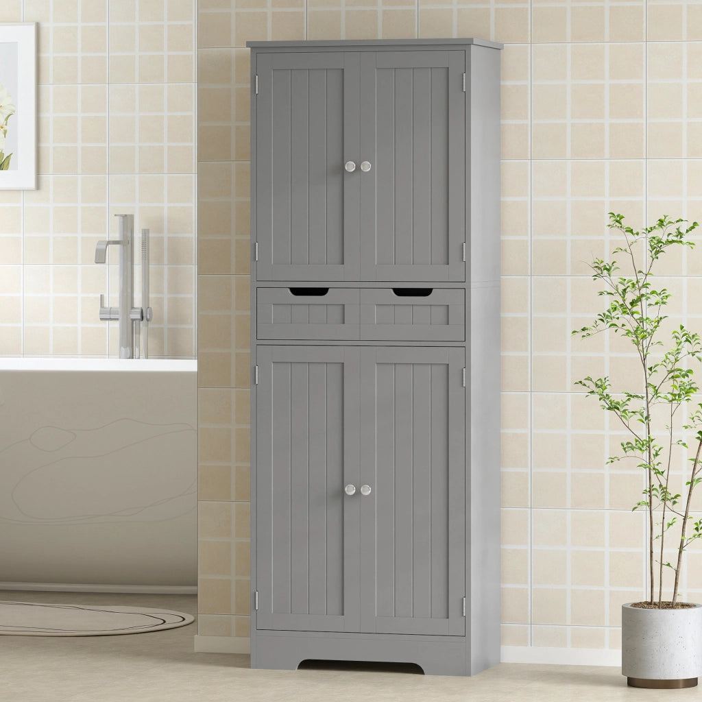 Mobile da Bagno con Cassetto e Ante ¨C zephmum ¨C Grigio 60x30x160 cm