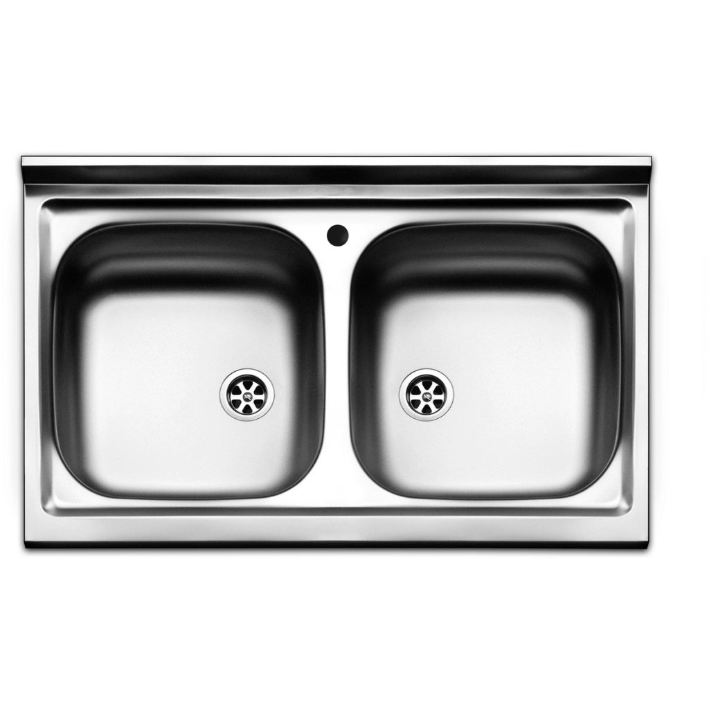 LAVELLO APPOGGIO ACCIAIO INOX 2 VASCHE CM 80- cm 80- APELL- pezzi 1