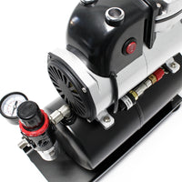 Compressore per aerografo AF189A, monocilindro con serbatoio aria e pressione max di 6 bar