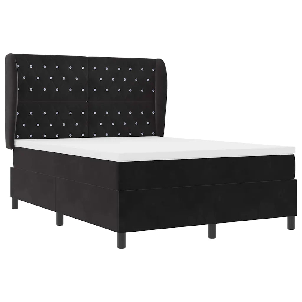 Letto a molle con materasso Nero 200 x 160 cm Poliestere 3340882