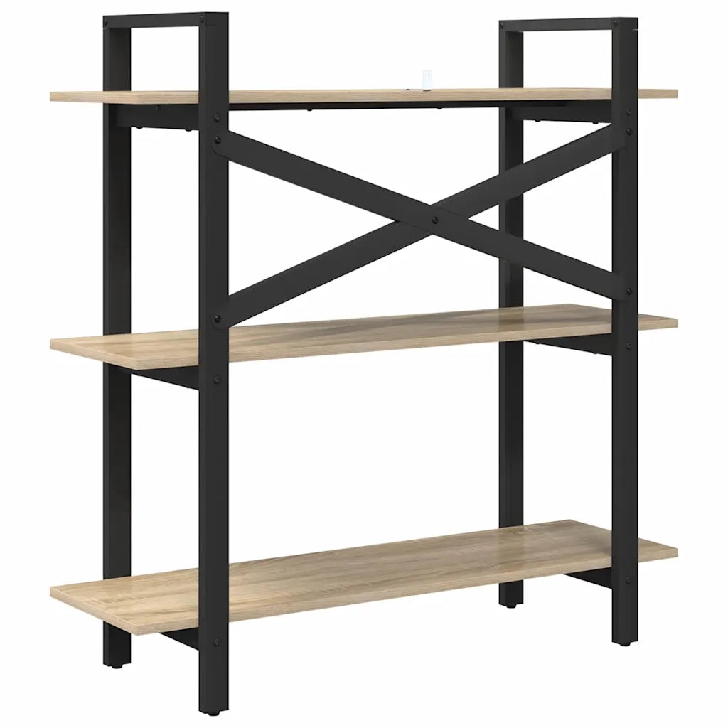 Libreria-Scaffale per Libri-Mobile di Stoccaggio Rovere Sonoma 100 x 33,5 x 102 cm Legno multistrato