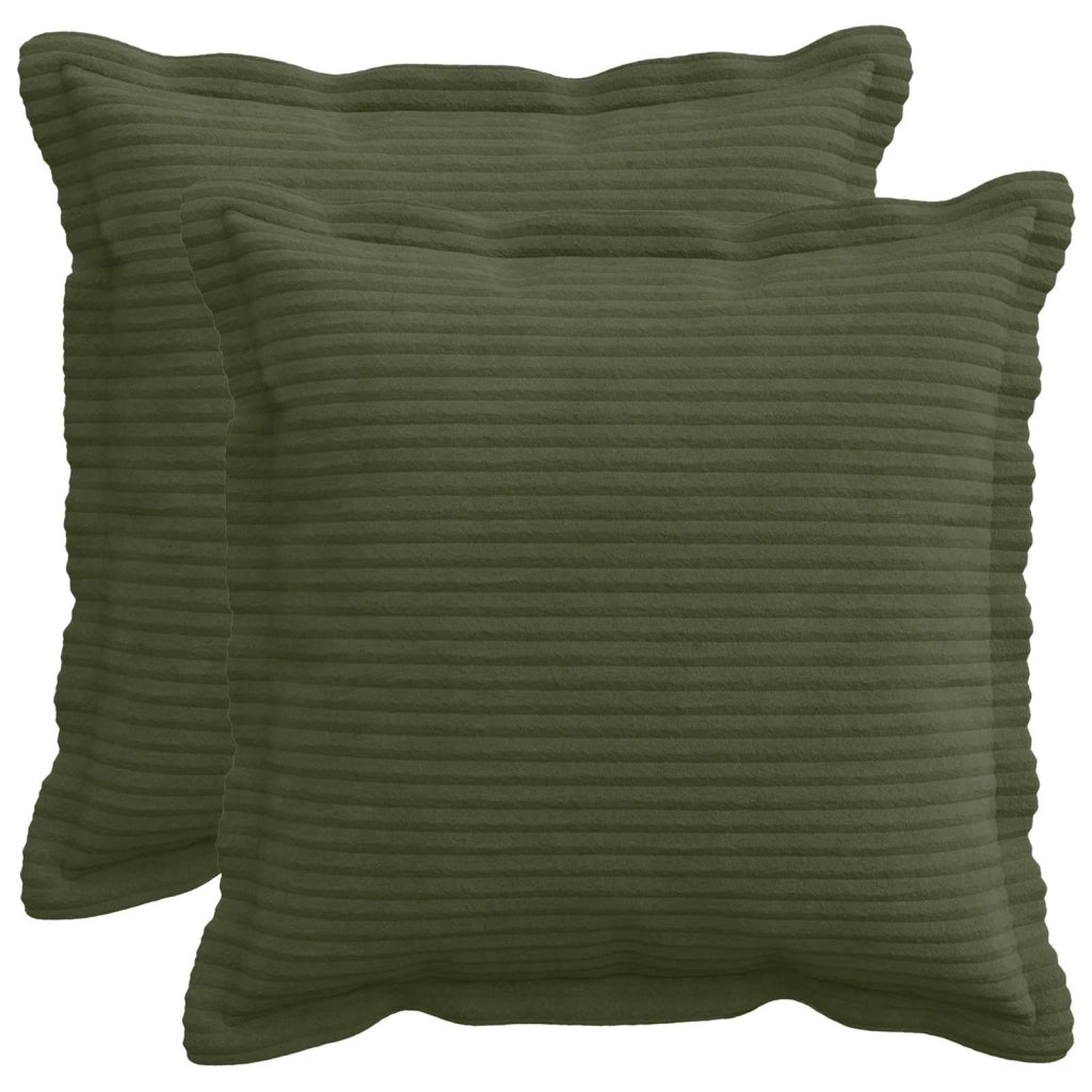 Federa 2 pz HOUTEN Verde 40 x 40 cm corduroy 916819