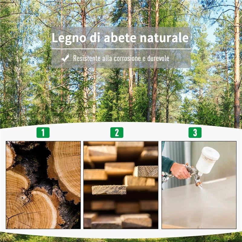 FIORIERA DA ESTERNO IN LEGNO CON SPALLIERA A GRIGLIA PER RAMPICANTI 72.5L X 31.5P X 149.5A CM IN LEGNO