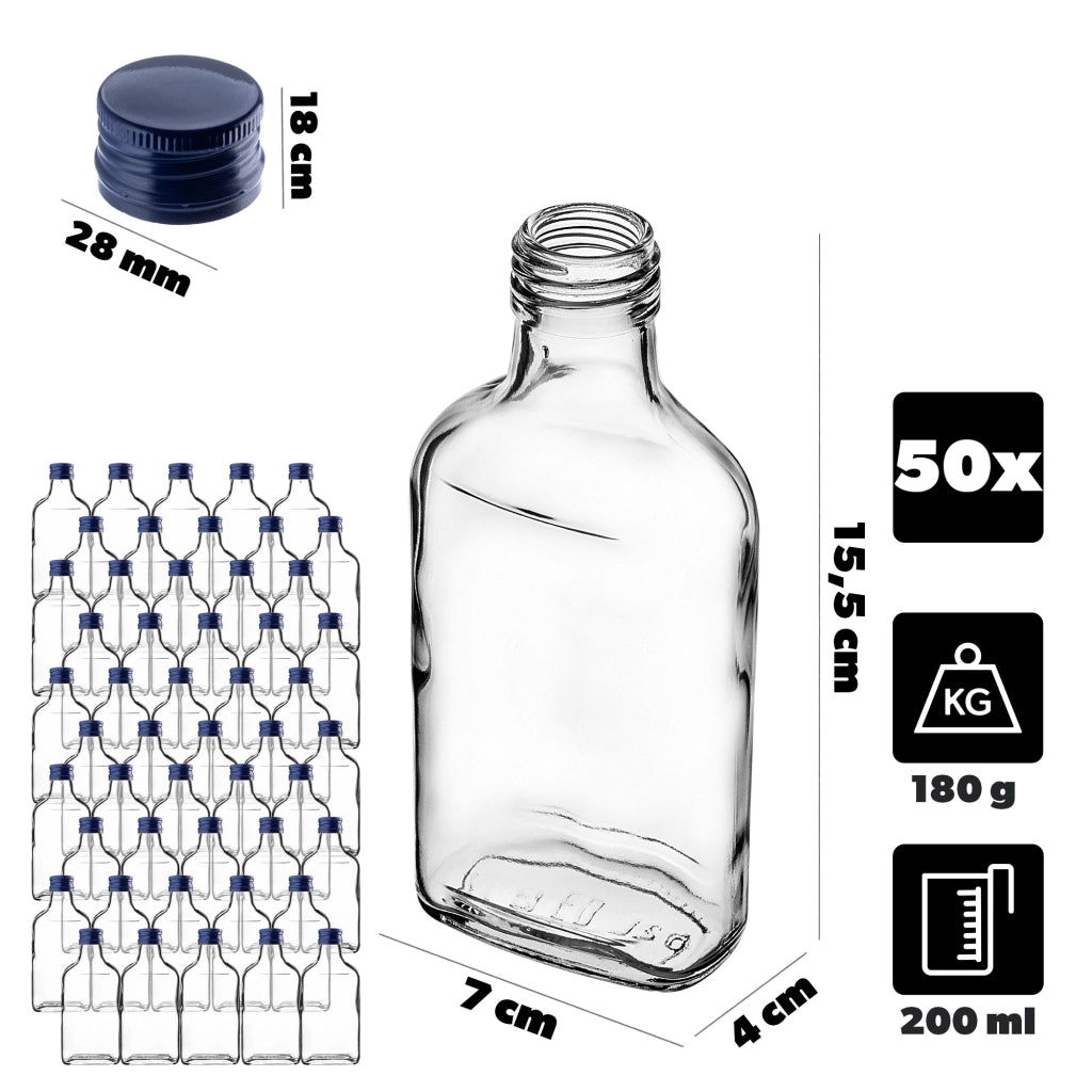 KADAX Butelka piersiówka 200ml BUT200 z zakrętką g