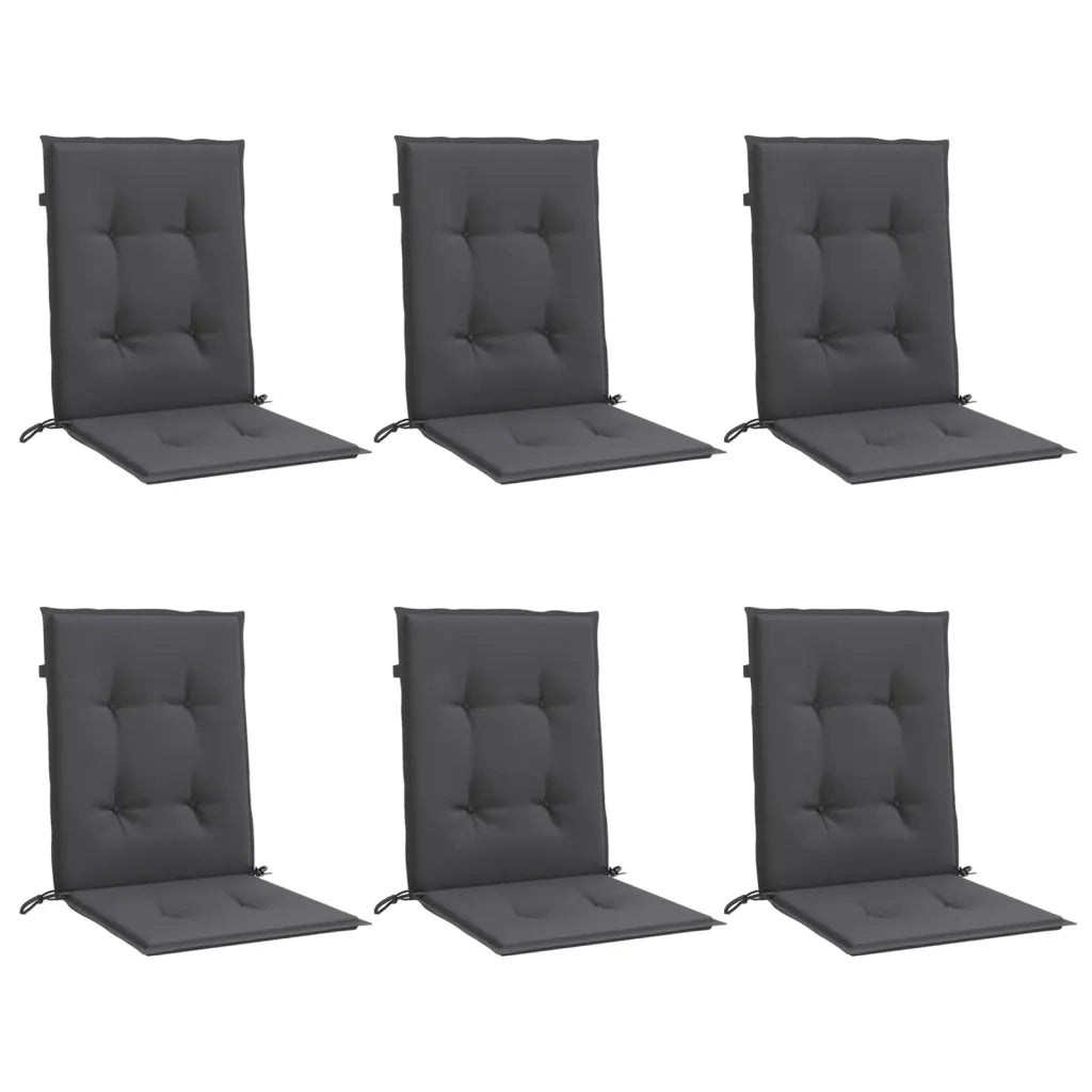 Cuscini Sedia Schiena Bassa 6 pz Antracite MÃ©lange 100x50x4 cm