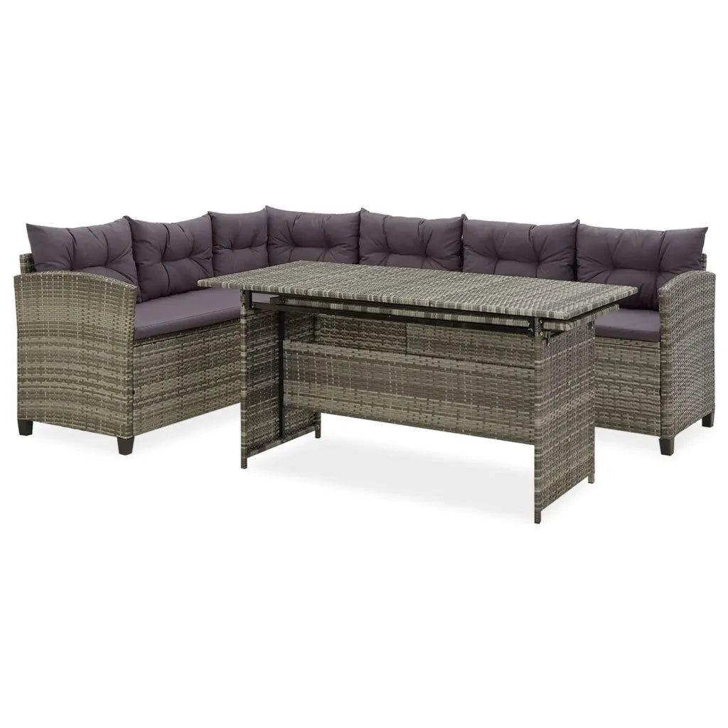 Set Divani da Giardino 2 pz con Cuscini in Polyrattan Grigio cod mxl 40759