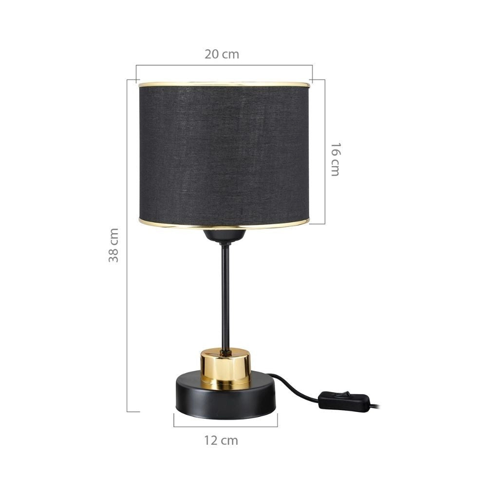 Lampada da tavolo metallo e paralume nero Arden ASZ1633