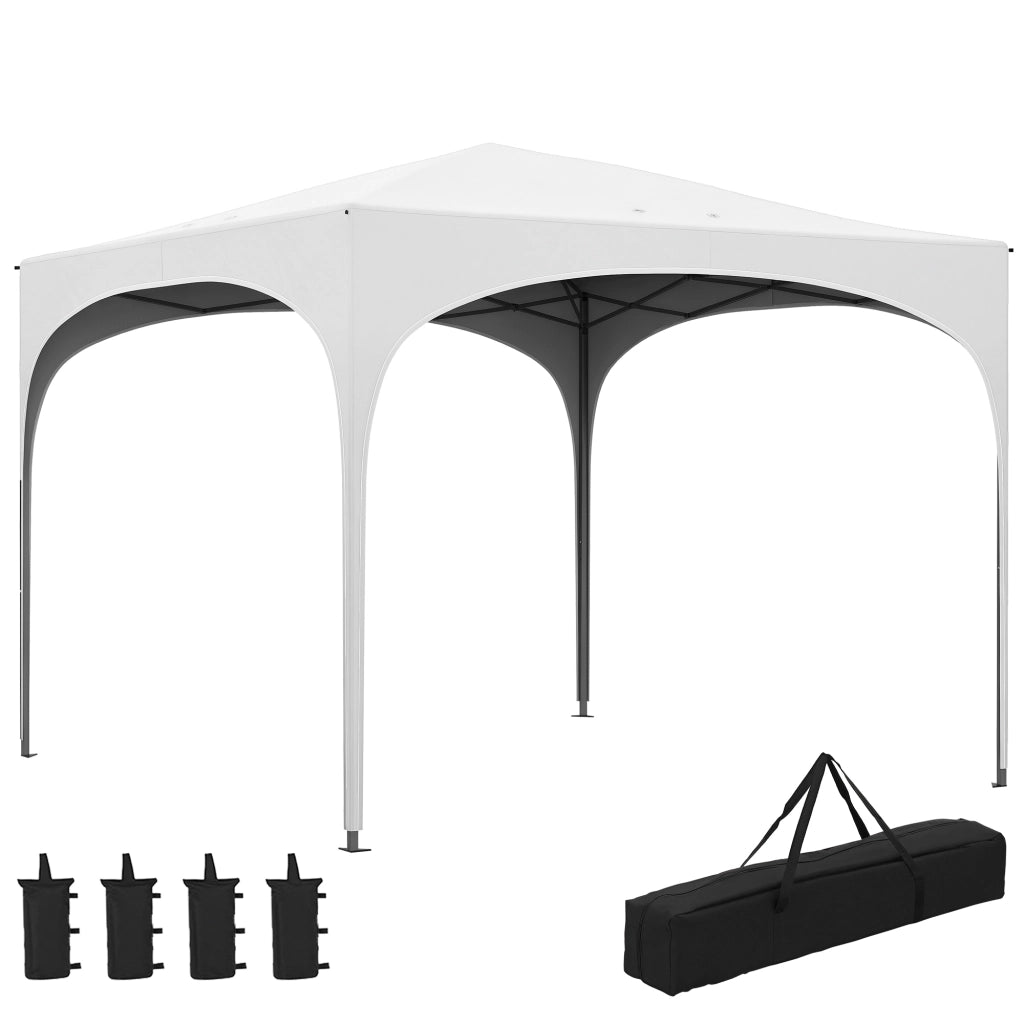 Gazebo da Giardino Pieghevole Regolabile ¨C zephmum ¨C Bianco