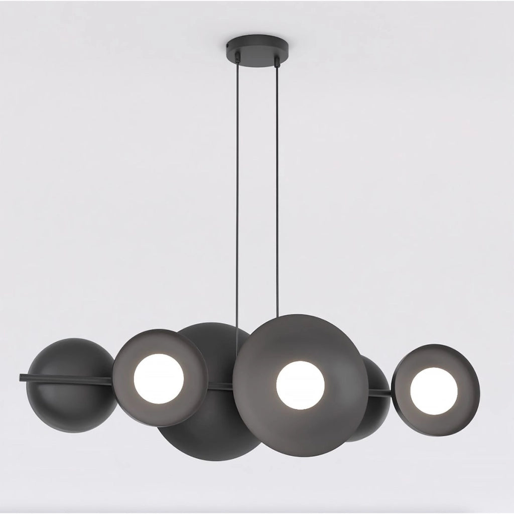 Lampada a sospensione Volum in acciaio nero opaco