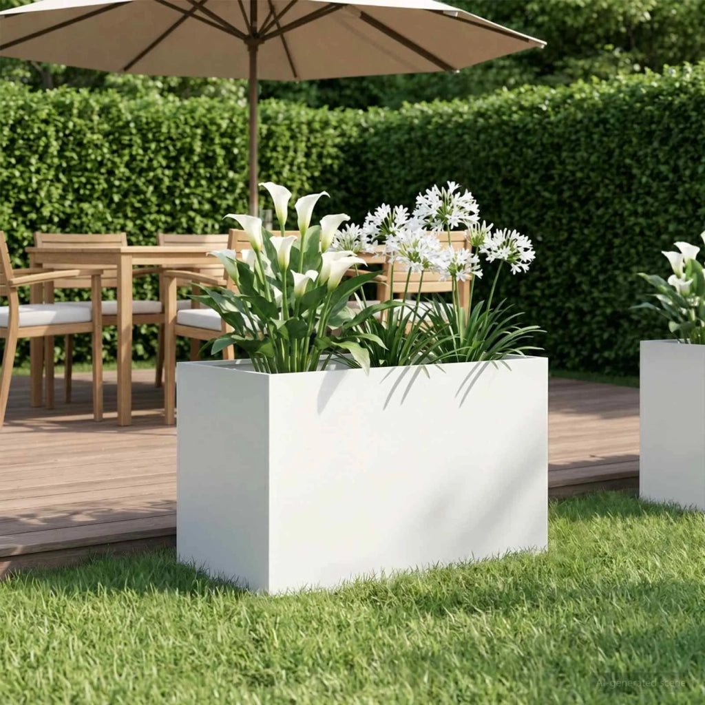 Vaso da giardino Bianco 60 x 40 x 40 cm 8005682