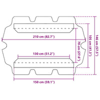 Baldacchino per Dondolo Giardino Nero 150/130x105/70 cm 312106
