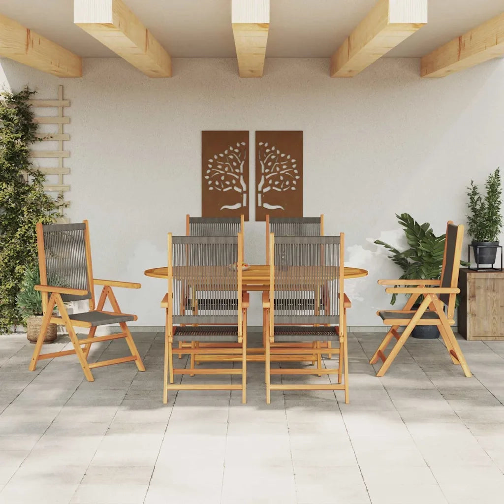 Set da Pranzo per Giardino 7 pcs Grigio 3375739