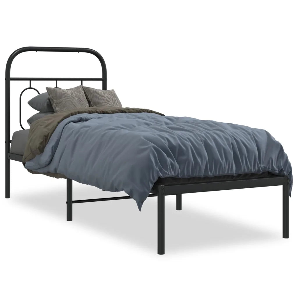 Giroletto con Testiera in Metallo Nero 75x190 cm 377107