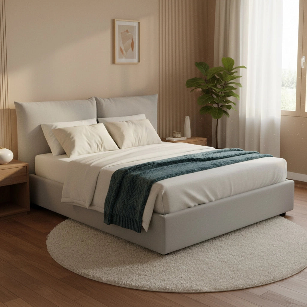 Letto Matrimoniale Alizarin, Letto Matrimoniale Sfoderabile Made in Italy, Bianco