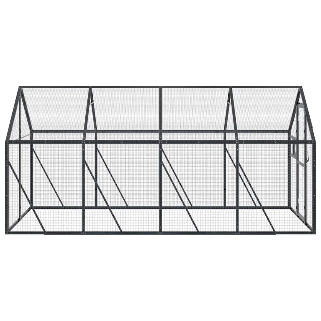 Voliera a gabbia 1,79 x 4 x 1,85 m alluminio antracite 02_0045634