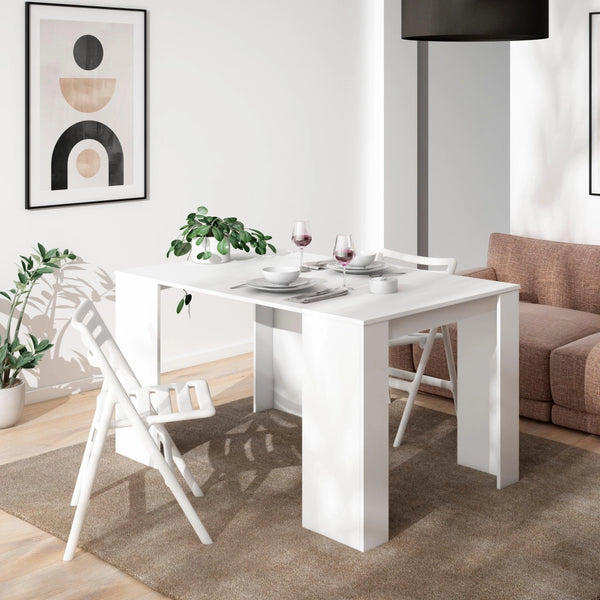 Consolle allungabile, 140x90x77cm, Per 6 persone, Tavolo da pranzo, Bianco RF2617