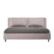 BS COM Letto matrimoniale king size senza rete imbottito 190x210 microfibra glicine