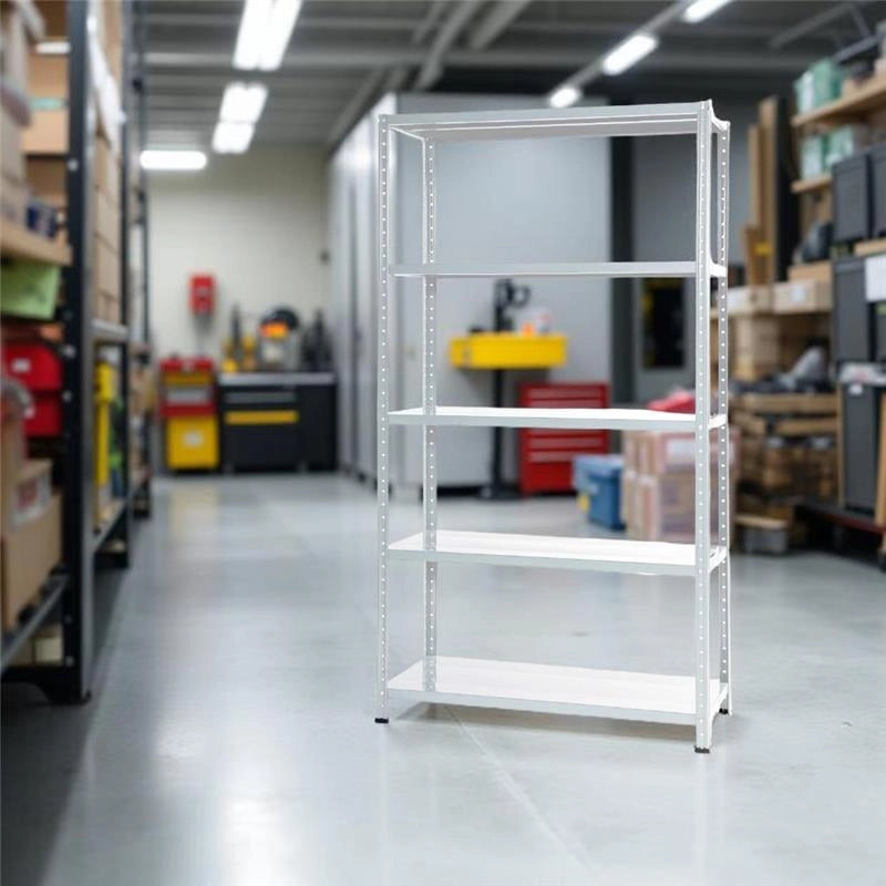 SCAFFALE IN METALLO BIANCO ETTORE KIT BULLONI CON 5 RIPIANI 100 X 40 X H 187 CM
