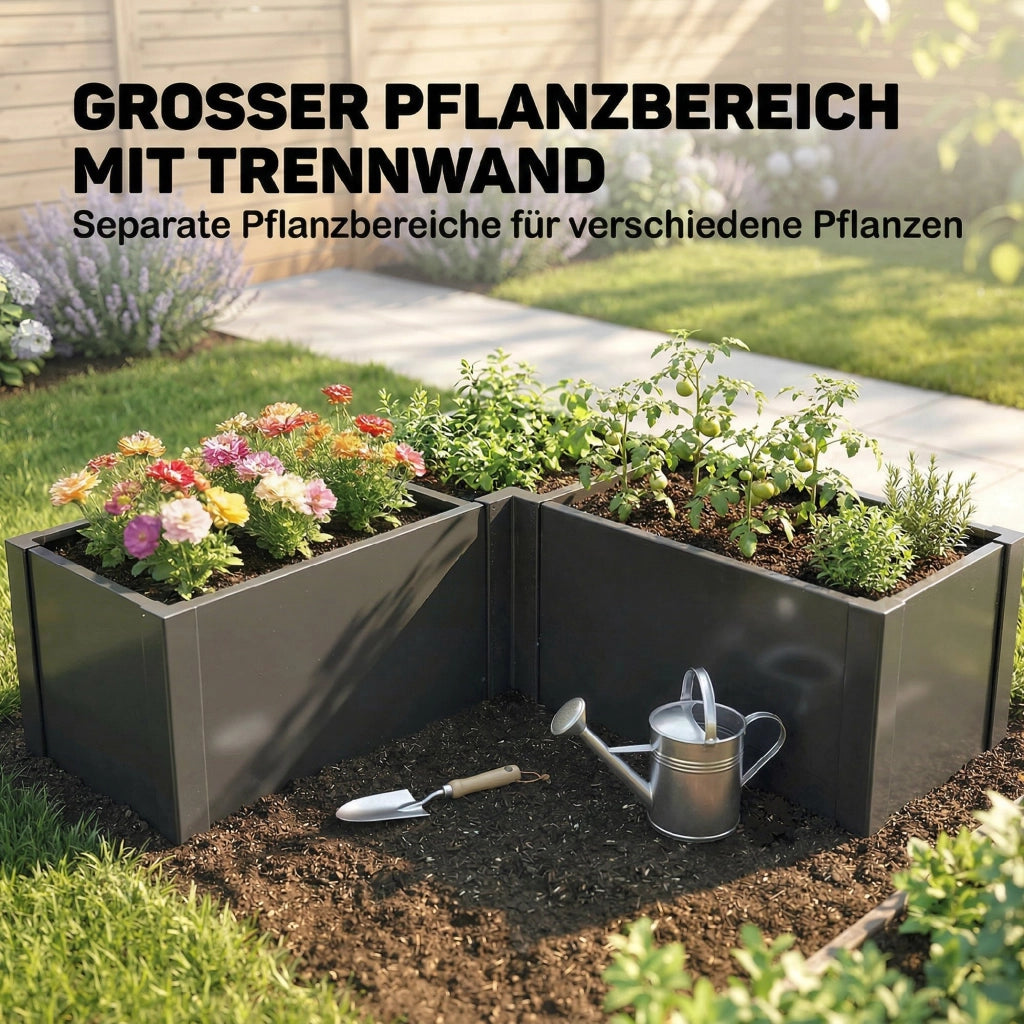 Letto da giardino in metallo ¨C Zephmum ¨C Grigio antracite 150x150x55 cm