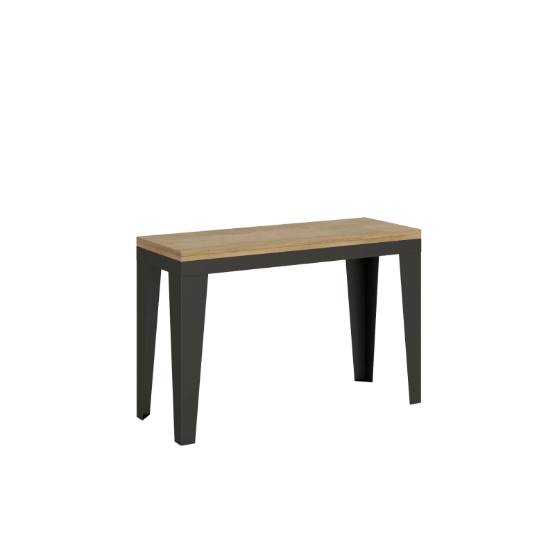 Tavolo apribile 120x45/90 cm Flame Double telaio Antracite - Quercia Natura