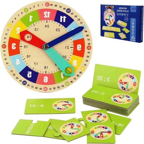 Giocattolo educativo per bambini in legno - Orologio per l'apprendimento